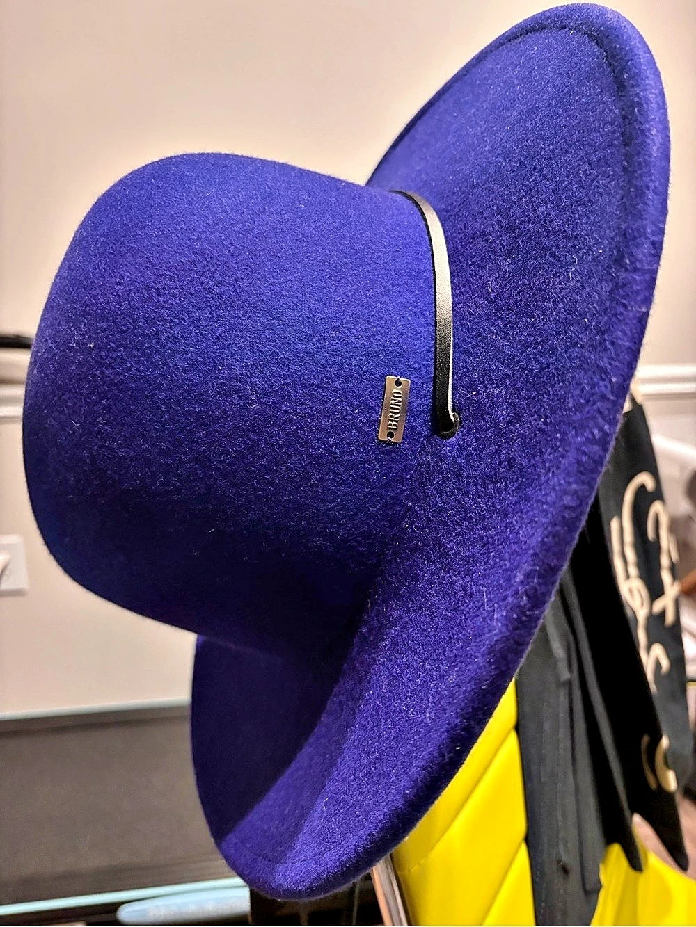 BRUNO CAPELO Jacobi Blue Wide Brim Hat Medium